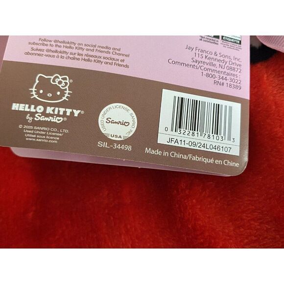 Hello Kitty Sunglasses Valentines Soft Throw Red Blanket White Hearts 60 X 70” - Picture 7 of 15